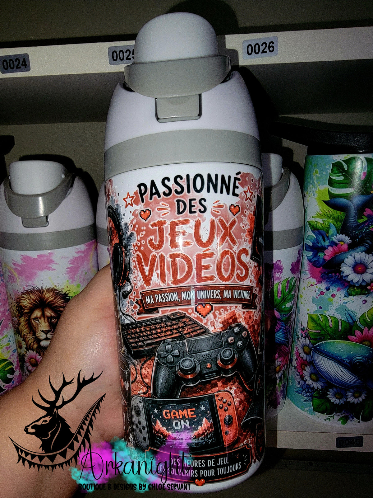 Gourde Owala DUPE 16 oz pour enfant - Sur Commande - Collection Occupation & Passion - Jeux Vidéo