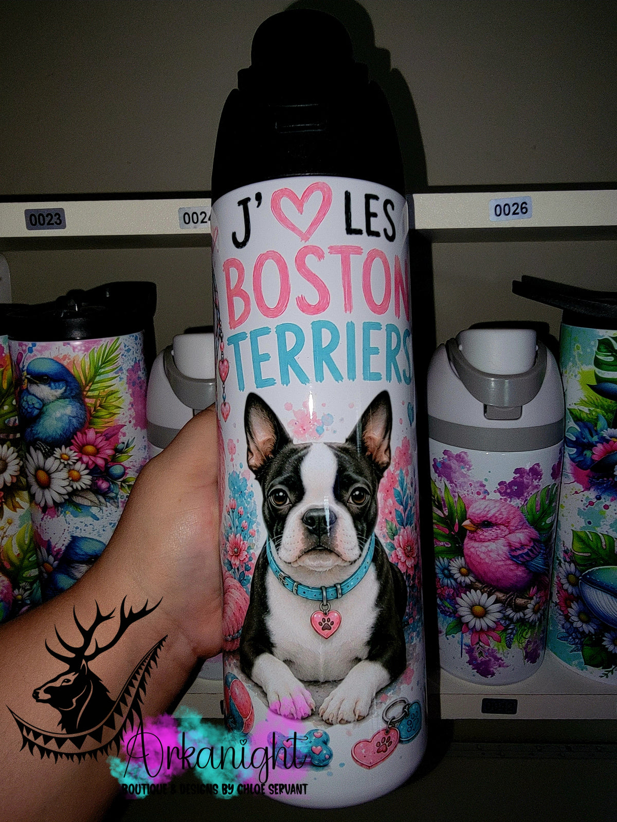 Owala DUPE 24 oz sur commande - Collection Boho 2026 ♡ Chien ♡ Boston Terrier