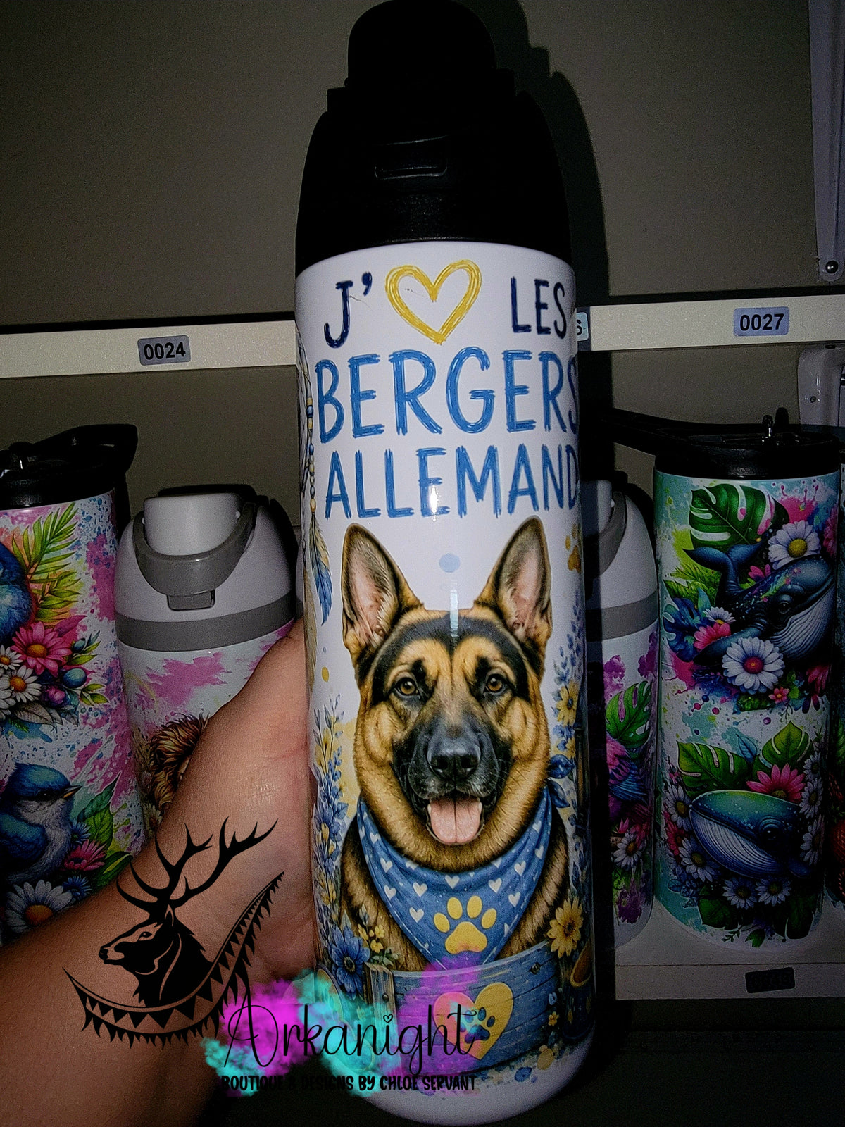 Owala DUPE 24 oz sur commande - Collection Boho 2026 ♡ Chien ♡ Berger Allemand