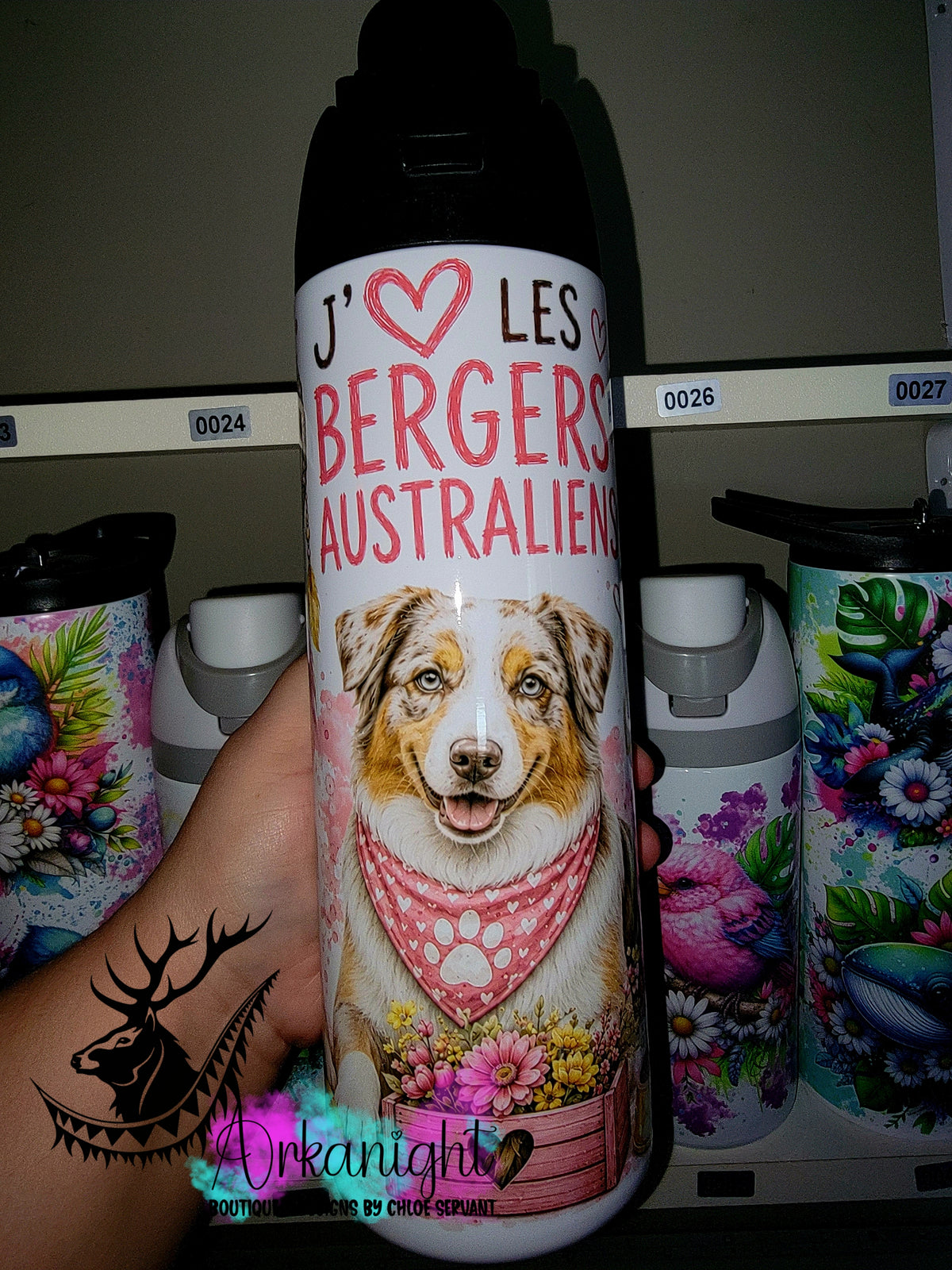 Owala DUPE 24 oz sur commande - Collection Boho 2026 ♡ Chien ♡ Berger Australien Rouge Merle