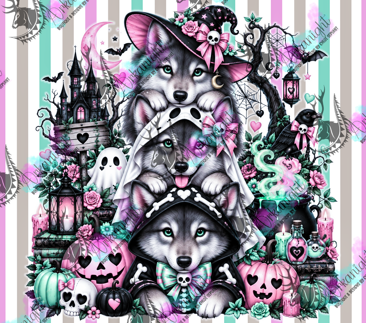 Numérique ♡Collection Halloween 2026 ♡ Trio d'animaux ♡ Loup