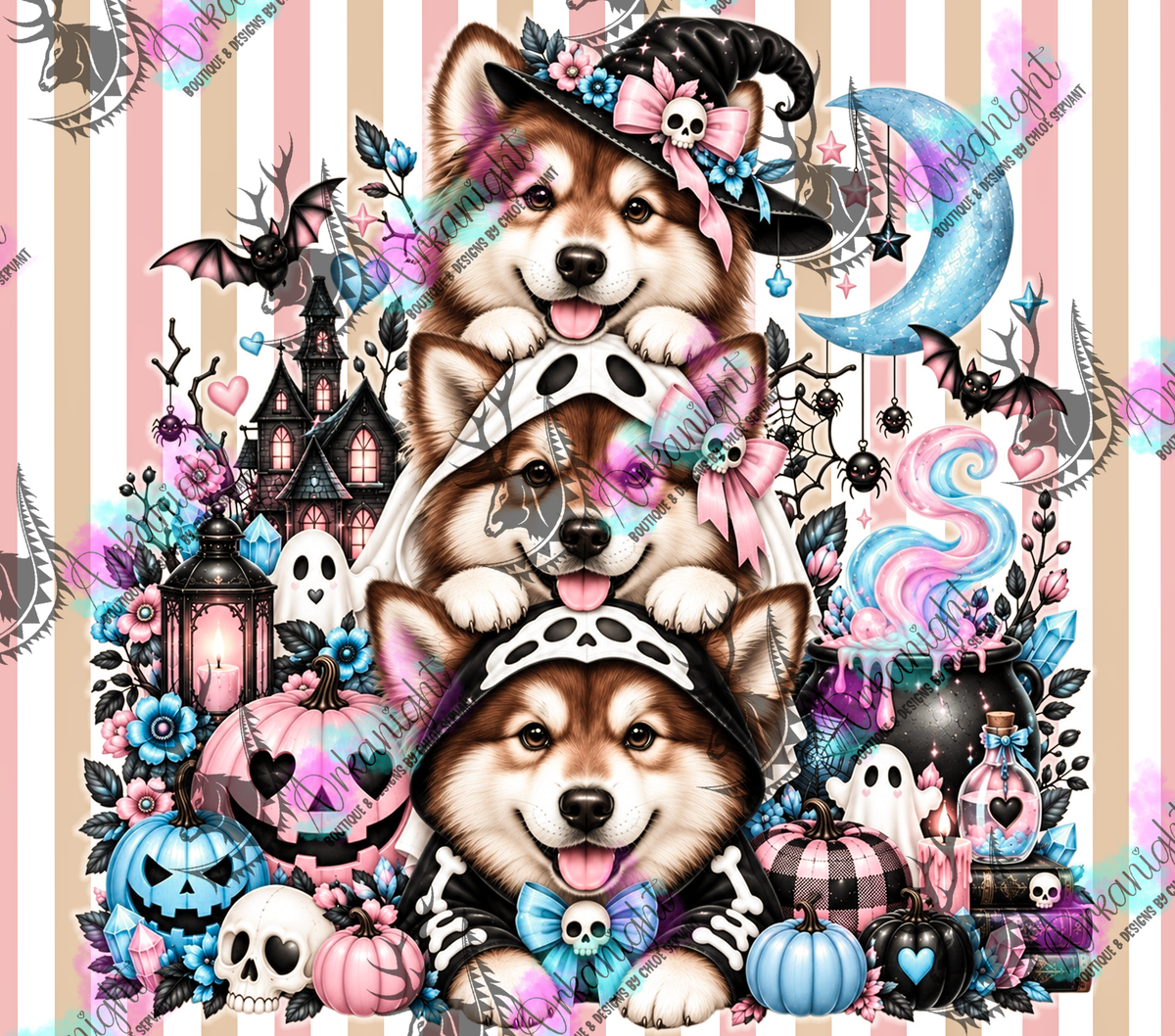 Numérique ♡Collection Halloween 2026 ♡ Trio d'animaux ♡ Malamute Roux