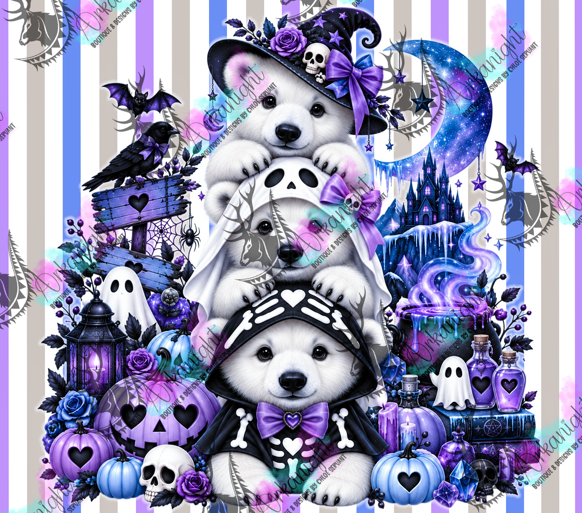 Numérique ♡Collection Halloween 2026 ♡ Trio d'animaux ♡ Ours Polaires