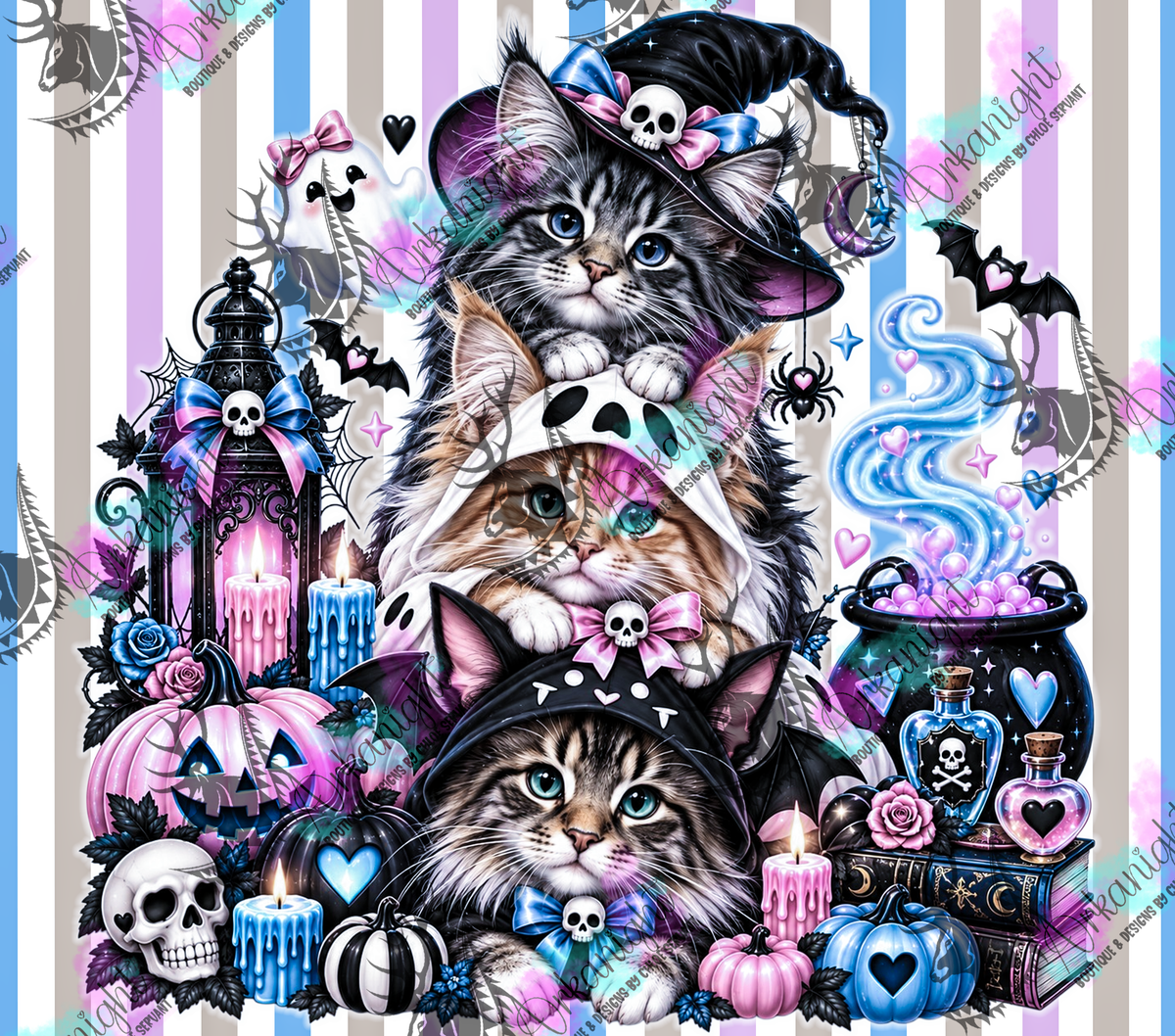Numérique ♡Collection Halloween 2026 ♡ Trio d'animaux ♡ Chat Mainecoons