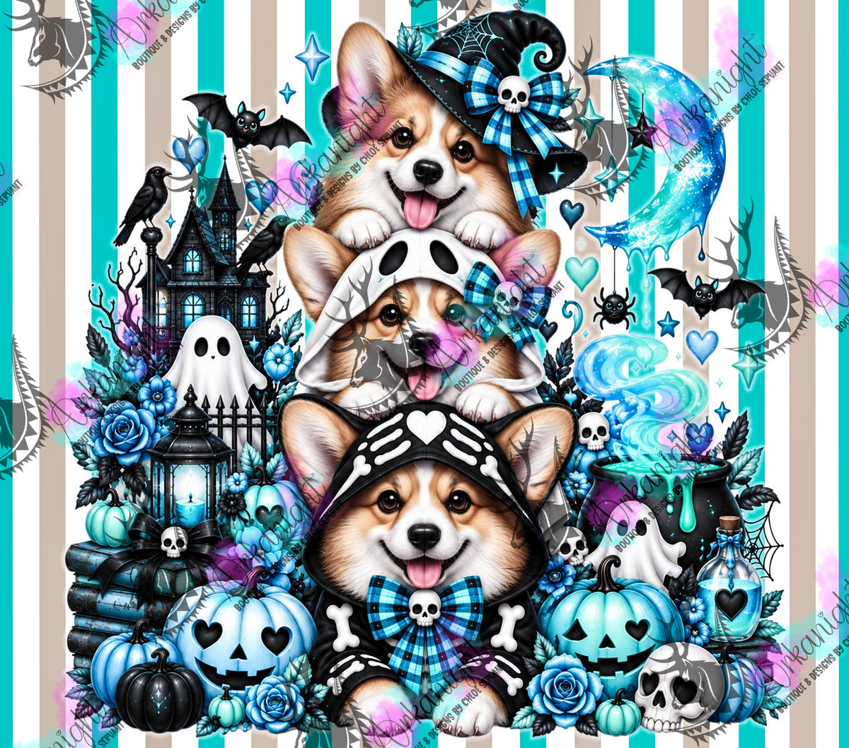 Numérique ♡Collection Halloween 2026 ♡ Trio d'animaux ♡ Corgi