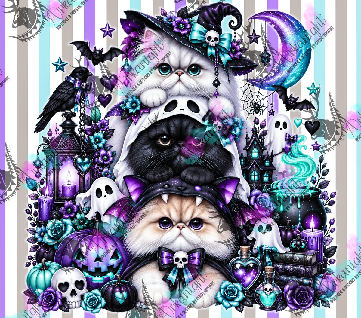 Numérique ♡Collection Halloween 2026 ♡ Trio d'animaux ♡ Chat Persan