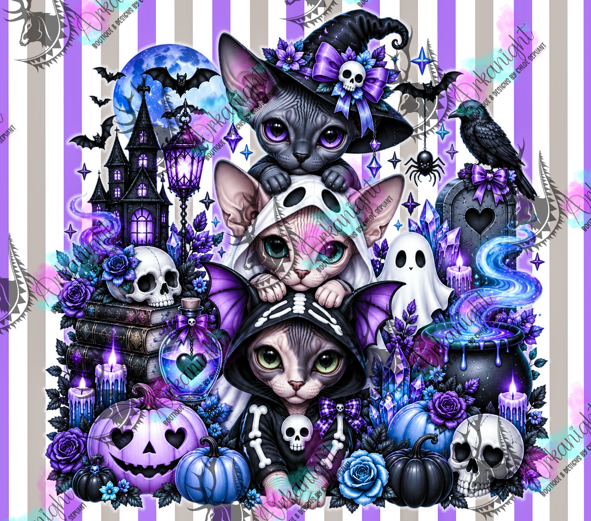 Numérique ♡Collection Halloween 2026 ♡ Trio d'animaux ♡ Chat Sphynx