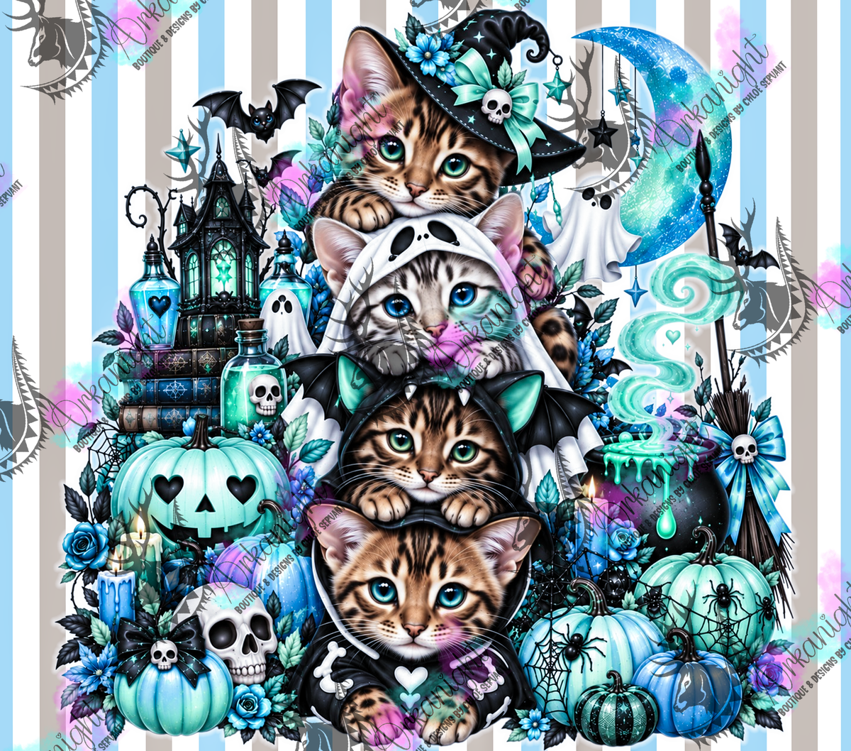 Numérique ♡Collection Halloween 2026 ♡ Trio d'animaux ♡ Chat Bengal