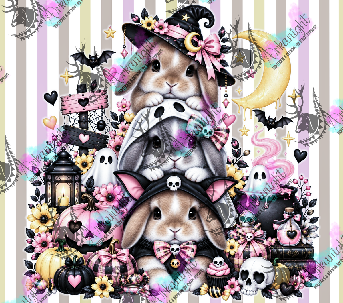 Numérique ♡Collection Halloween 2026 ♡ Trio d'animaux ♡ Lapins Nains