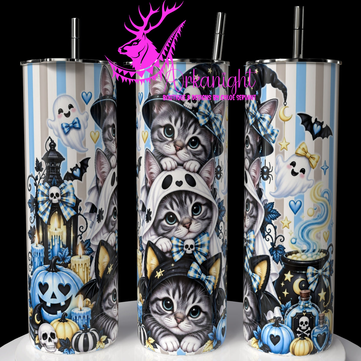 Numérique ♡Collection Halloween 2026 ♡ Trio d'animaux ♡ Chat Tabbie Gris