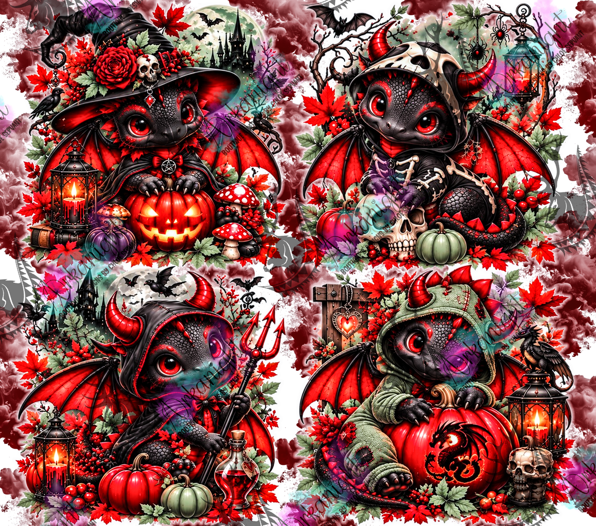 Numérique ♡Collection Halloween 2026 ♡ Dragon ♡ Rouge & Noir