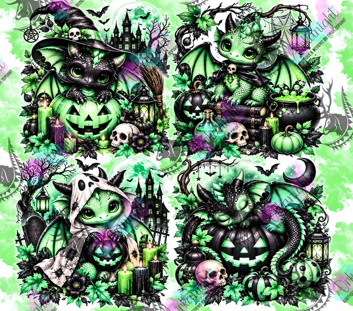 Numérique ♡Collection Halloween 2026 ♡ Dragon ♡ Vert & Noir