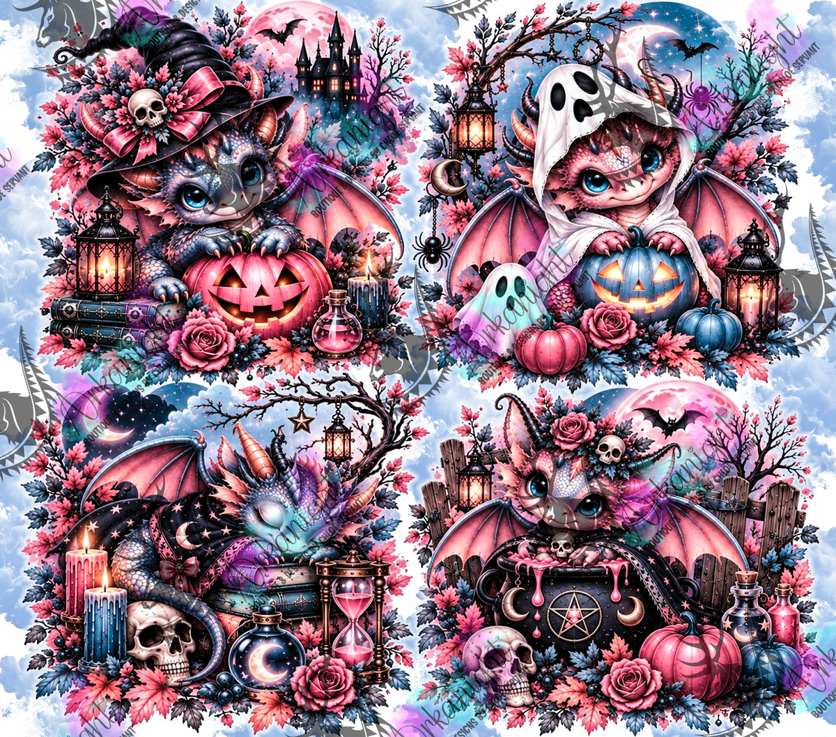 Numérique ♡Collection Halloween 2026 ♡ Dragon ♡ Gris & Rose