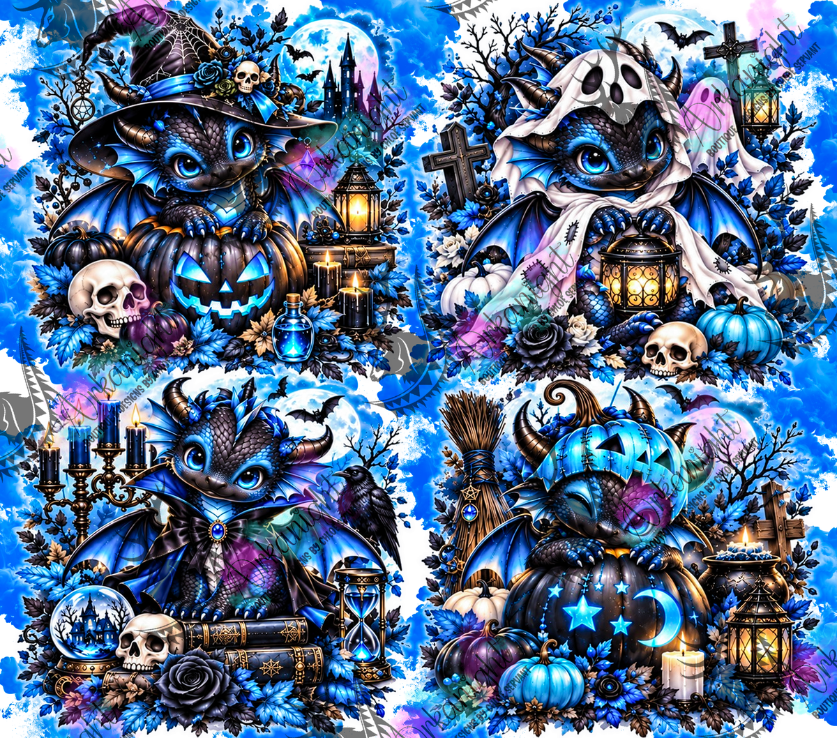 Numérique ♡Collection Halloween 2026 ♡ Dragon ♡ Noir & Bleu