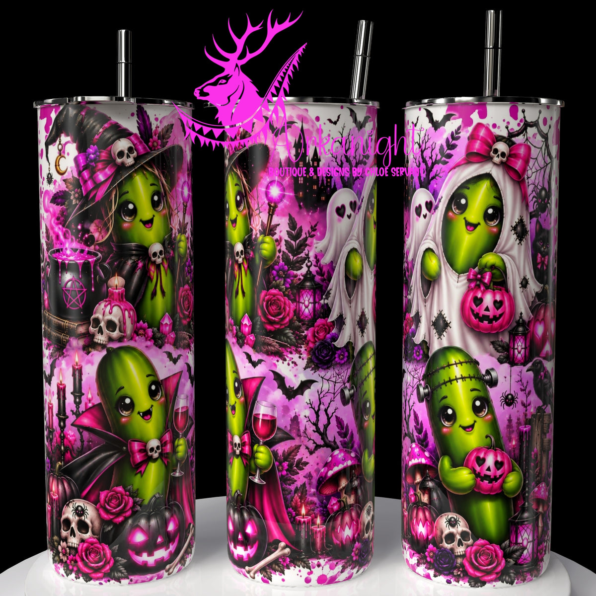 Gourde sur commande ♡ Collection   Halloween 2026 ♡ Cornichons ♡ Fushia