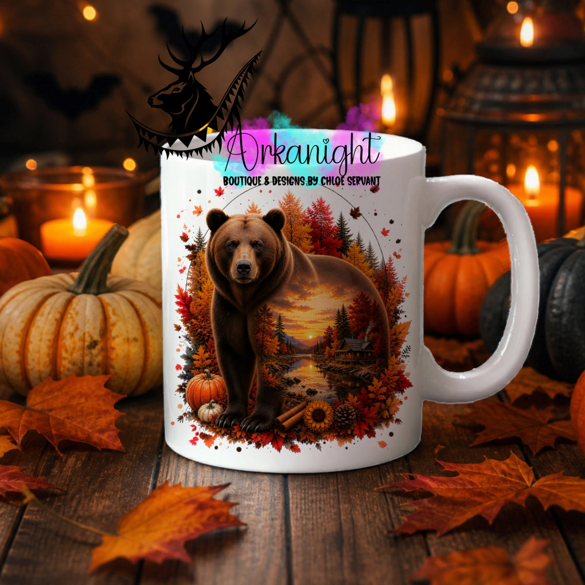 Numérique - Tasse en céramique - Collection Automne 2026 ♡ Double Exposition ♡ Ours Brun
