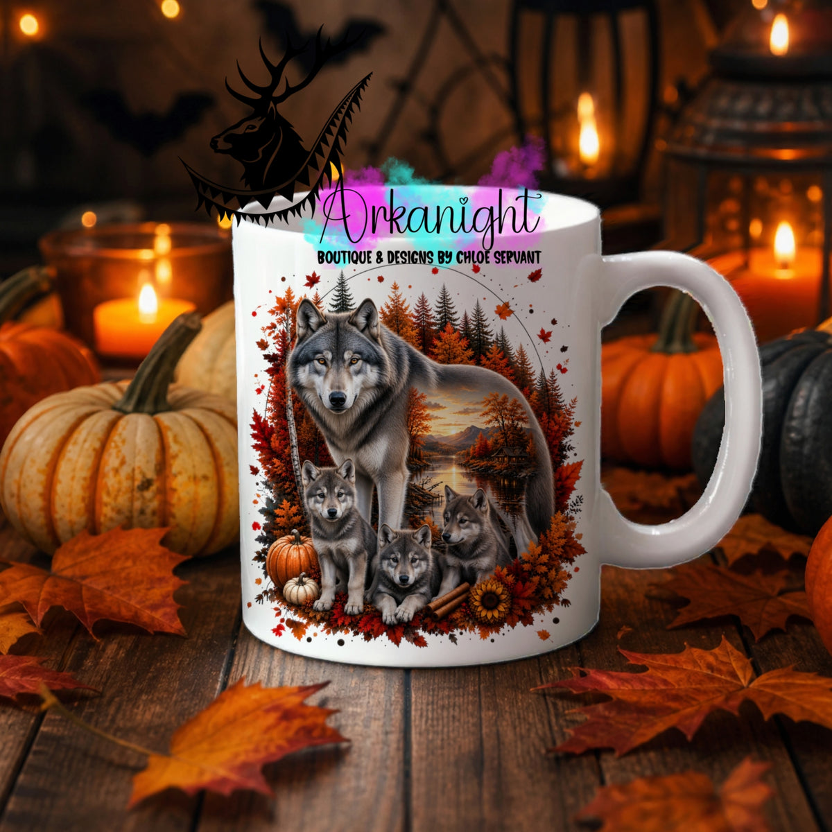 Tasse en céramique sur commande - Collection Automne 2026 ♡ Double Exposition ♡ Louve Grise & petits