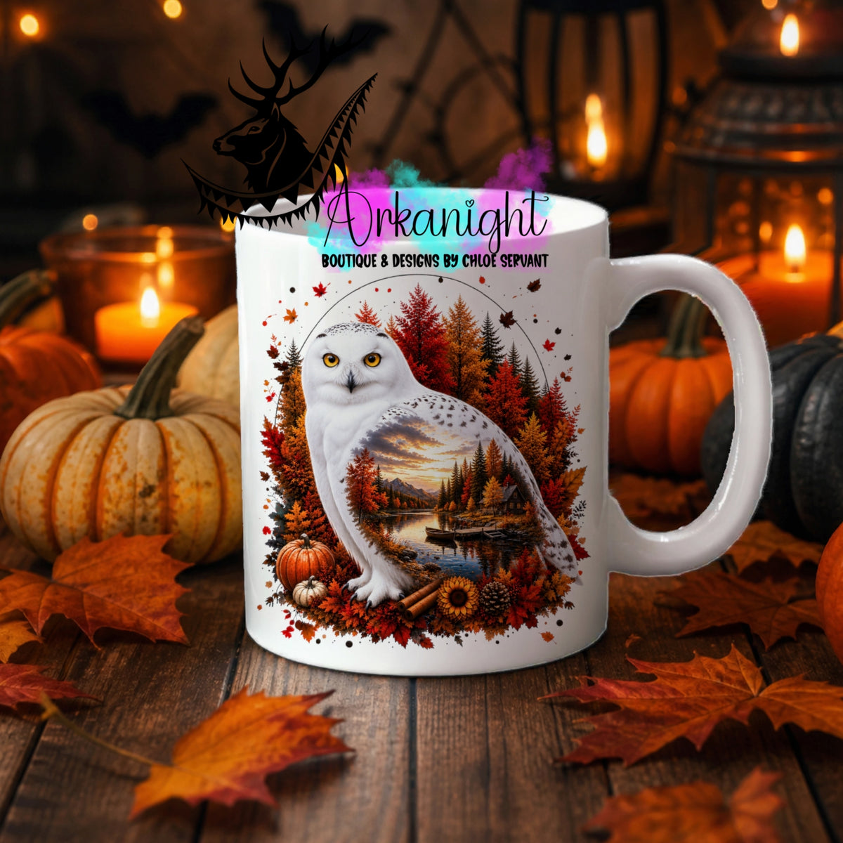 Tasse en céramique sur commande - Collection Automne 2026 ♡ Double Exposition ♡ Harfang des neiges