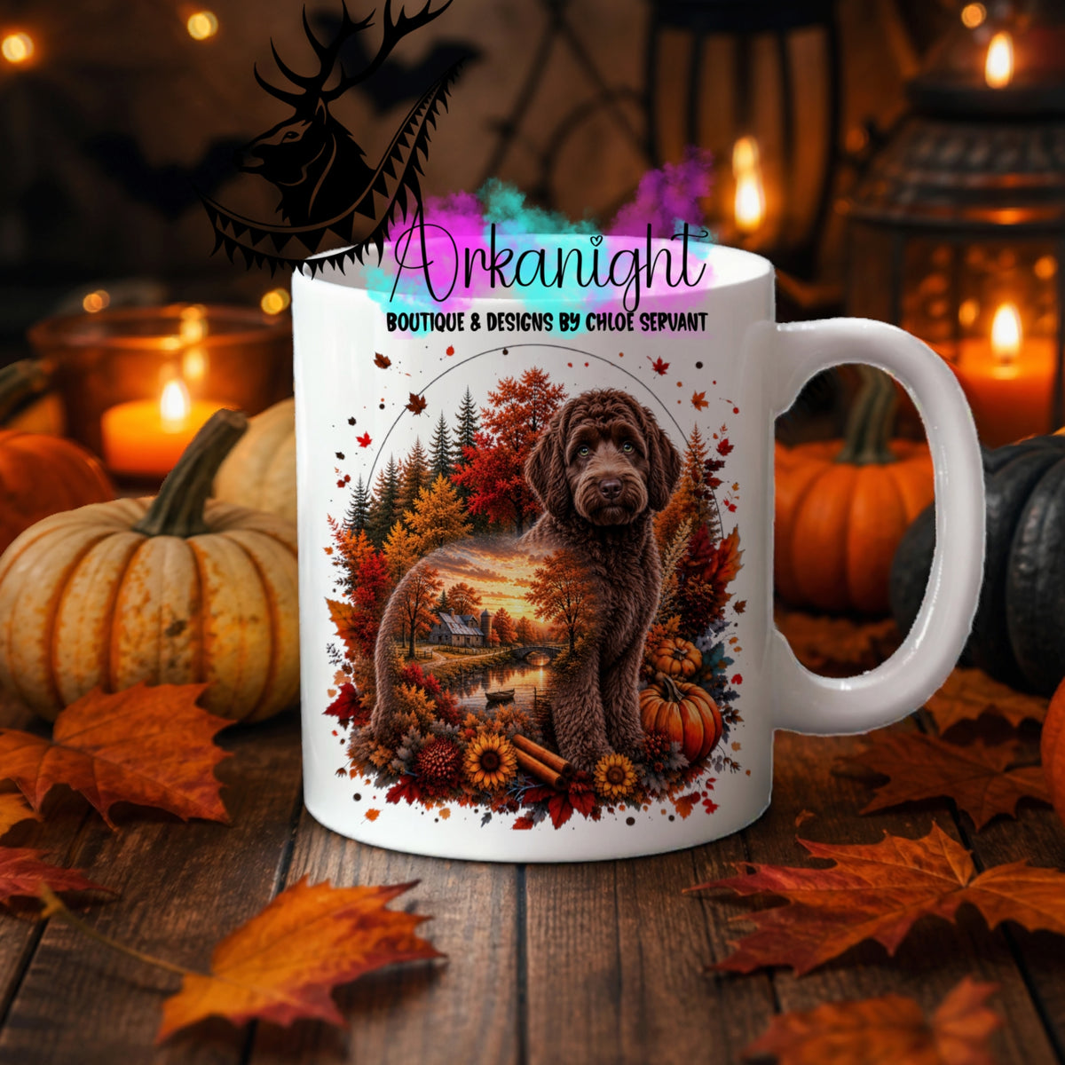 Numérique - Tasse en céramique - Collection Automne 2026 ♡ Double Exposition ♡ Goldendoodle