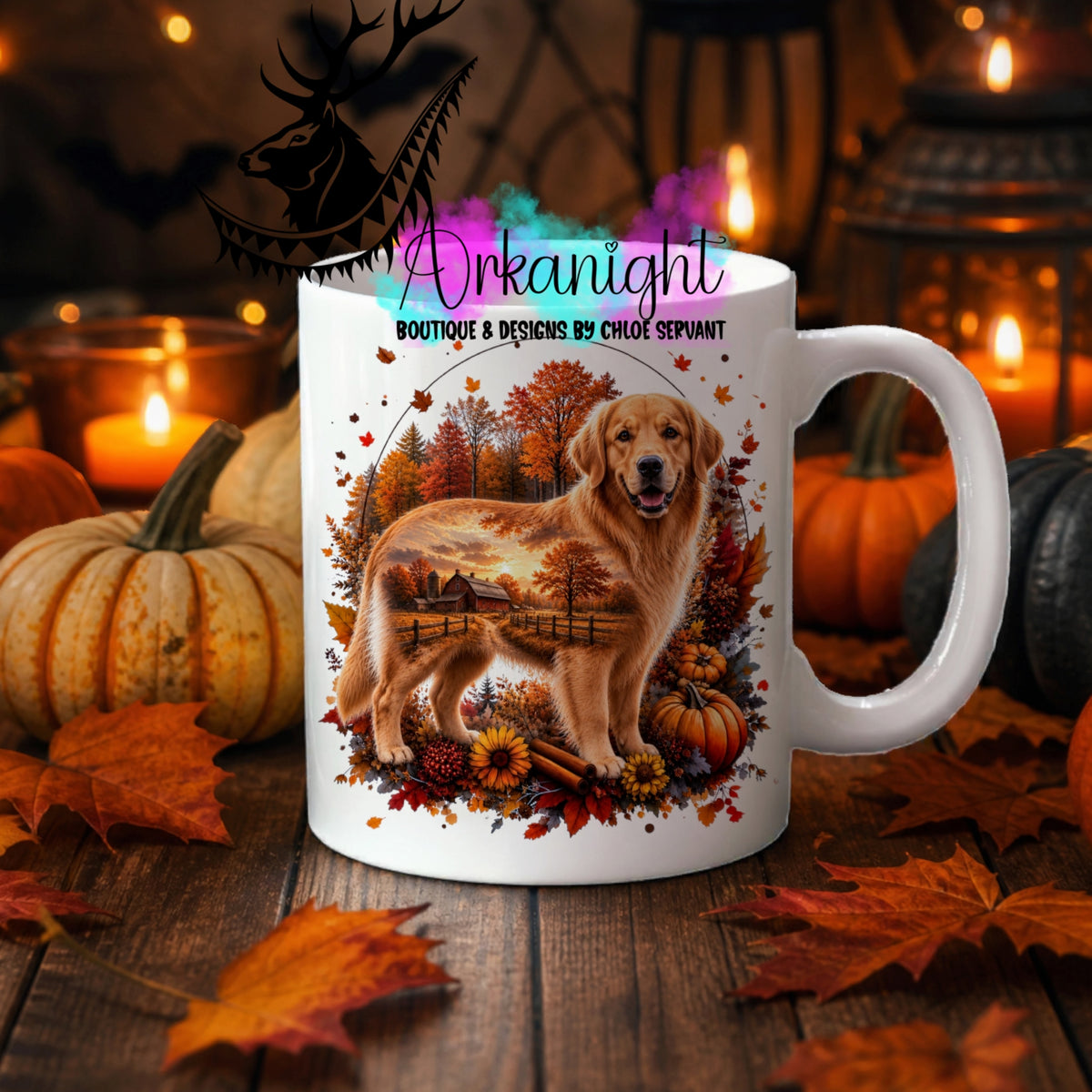 Tasse en céramique sur commande - Collection Automne 2026 ♡ Double Exposition ♡ Golden retriever