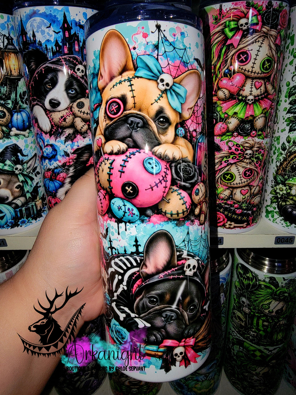 Gourde sur commande ♡ Collection   Halloween 2026 ♡ Chiens ♡ Bouledogues Français 2