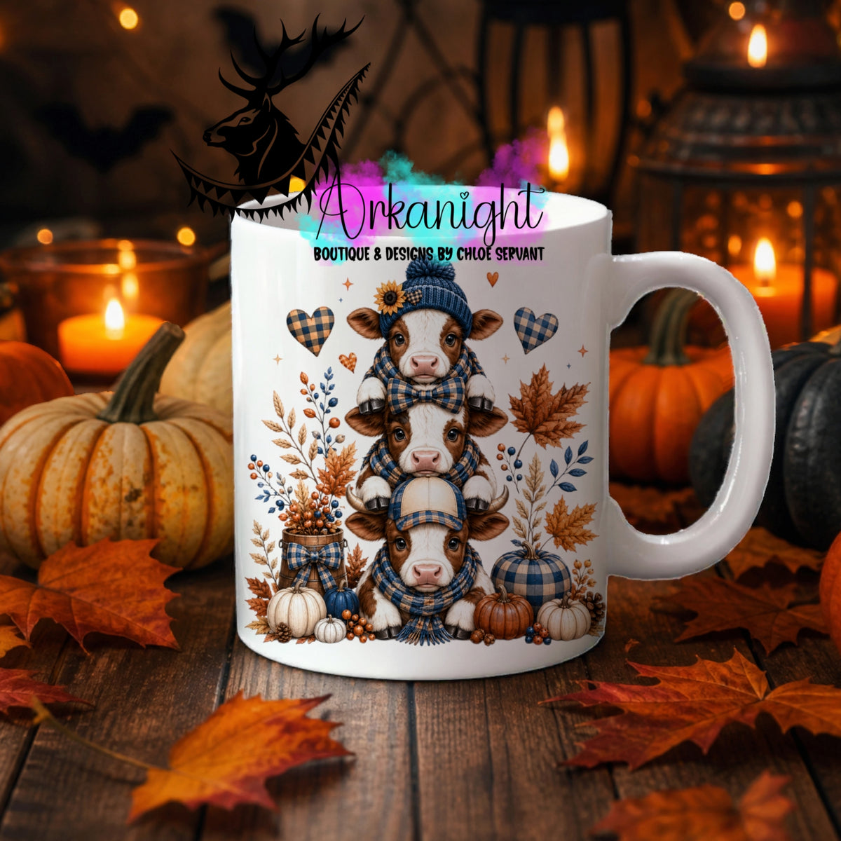 Tasse en céramique sur commande - Collection Automne 2026 ♡ Trio ♡ Vache Laitière Brune & Blanche