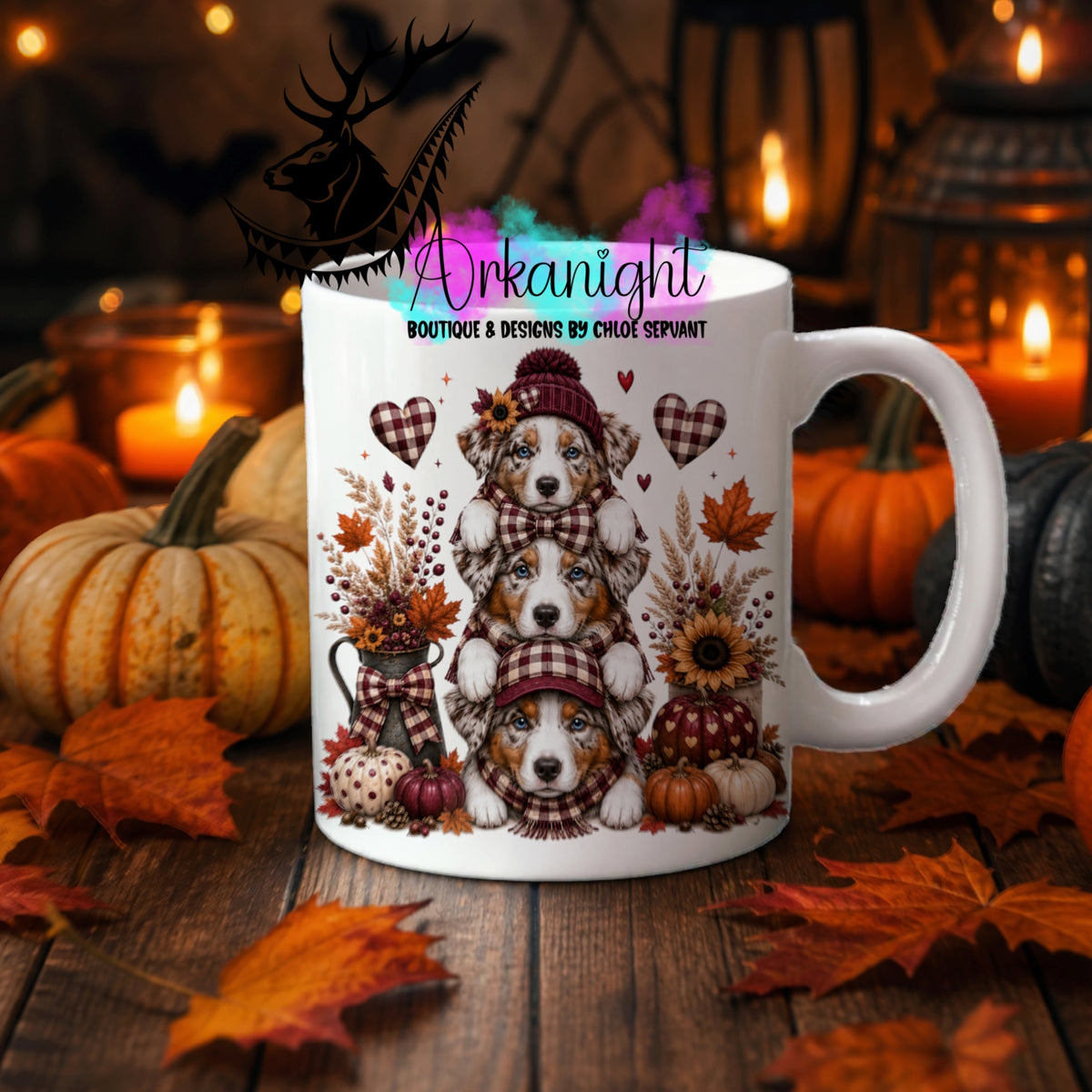 Numérique - Tasse en céramique - Collection Automne 2026 ♡ Trio ♡ Berger Australien Rouge Merle