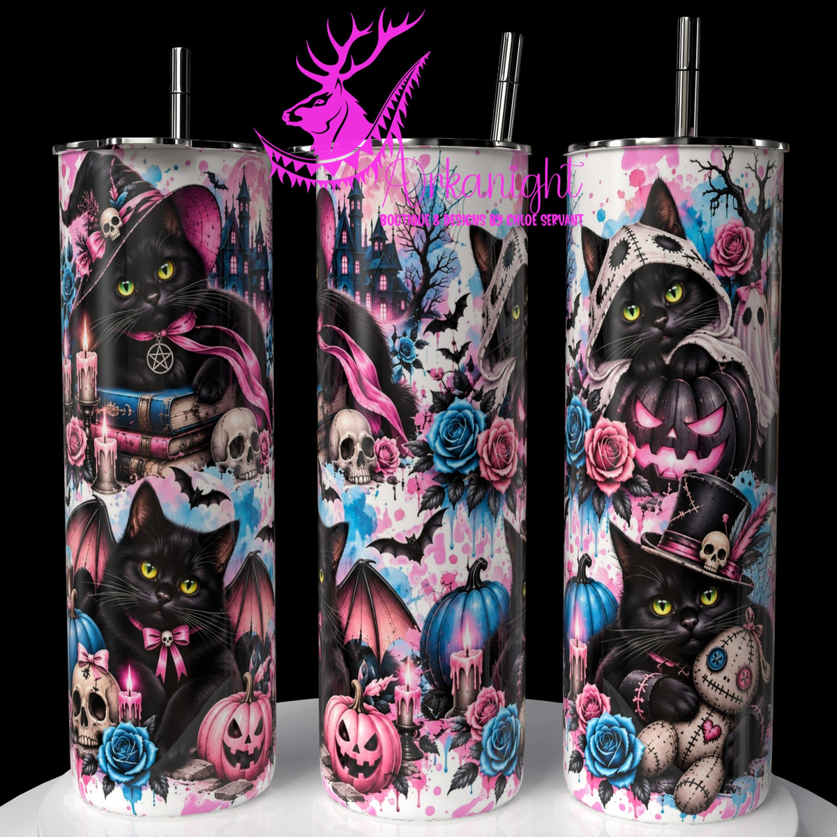 Gourde sur commande ♡ Collection   Halloween 2026 ♡ Chats ♡ Noir