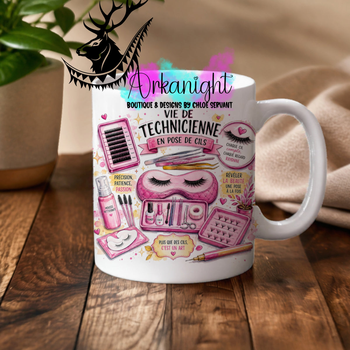 Tasse en céramique sur commande - Collection Occupation & Passion ♡ Technicienne en pose de cils