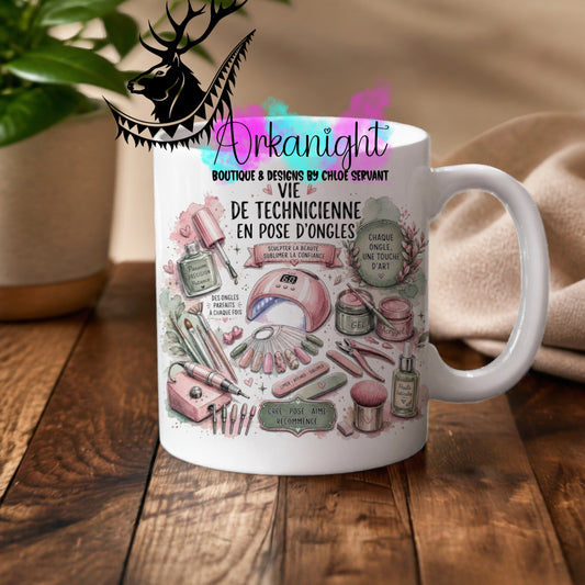 Numérique - Tasse en céramique - Collection Occupations & passions ♡ Technicienne en pose d'ongles