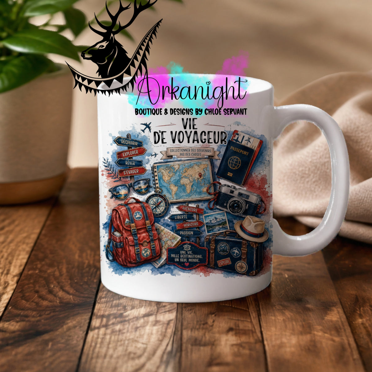 Tasse en céramique sur commande - Collection Occupation & Passion ♡ Voyageur
