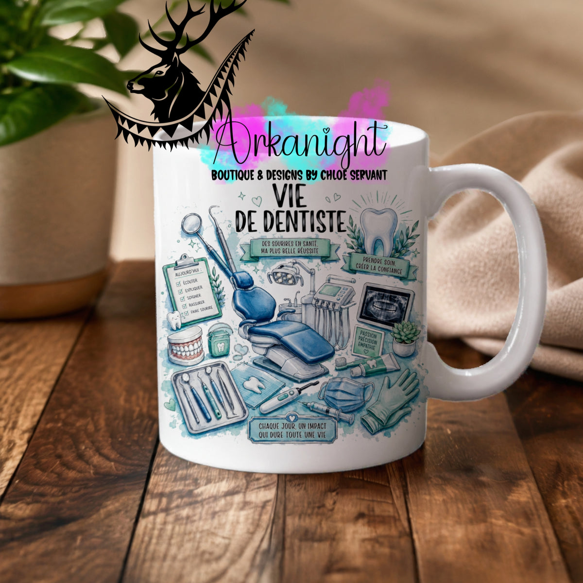 Tasse en céramique sur commande - Collection Occupation & Passion ♡ Dentiste