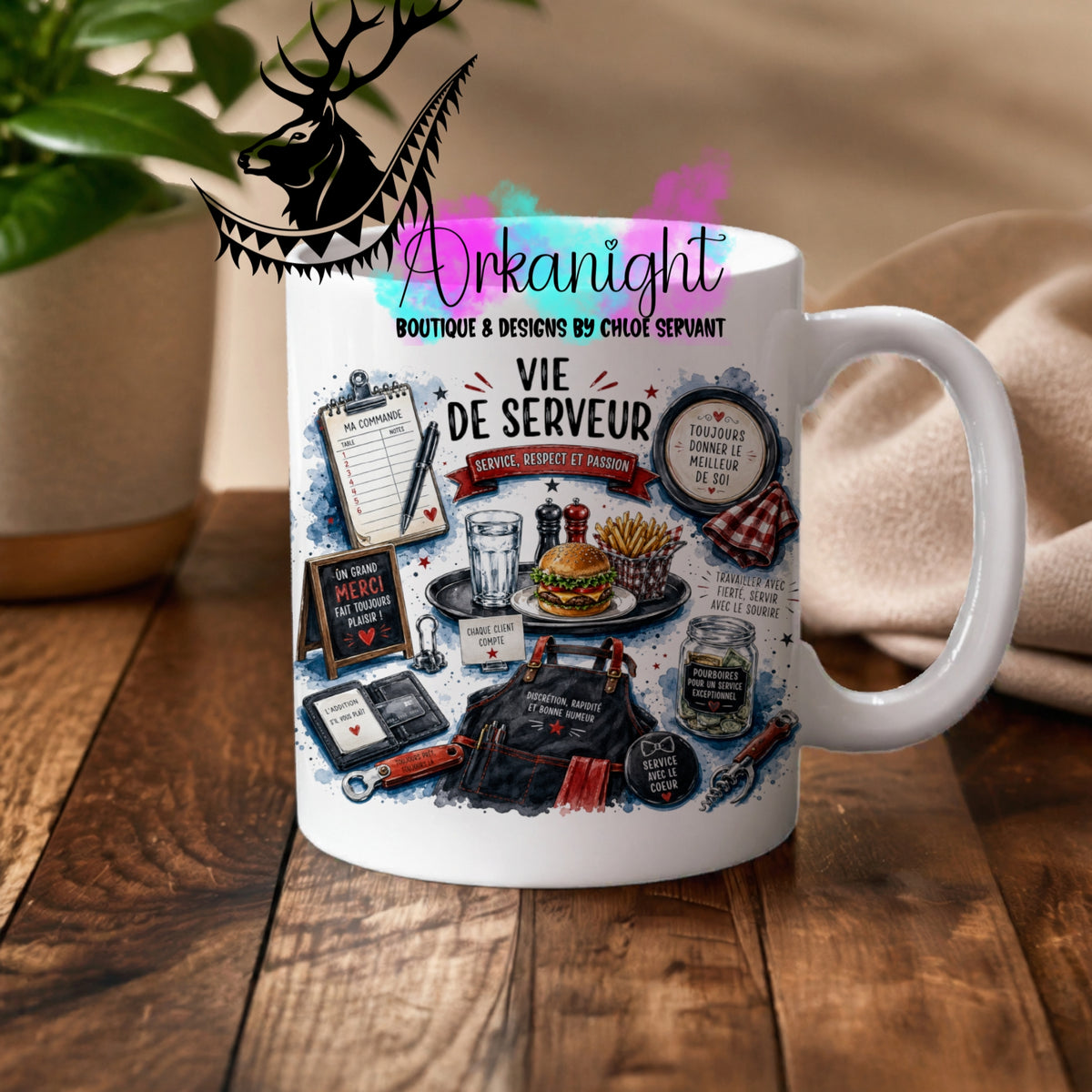 Numérique - Tasse en céramique - Collection Occupations & passions ♡ Vie de Serveur