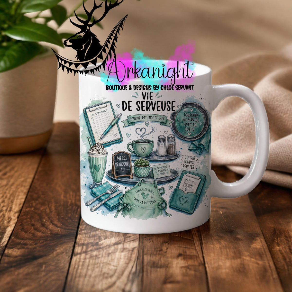 Tasse en céramique sur commande - Collection Occupation & Passion ♡ Serveuse