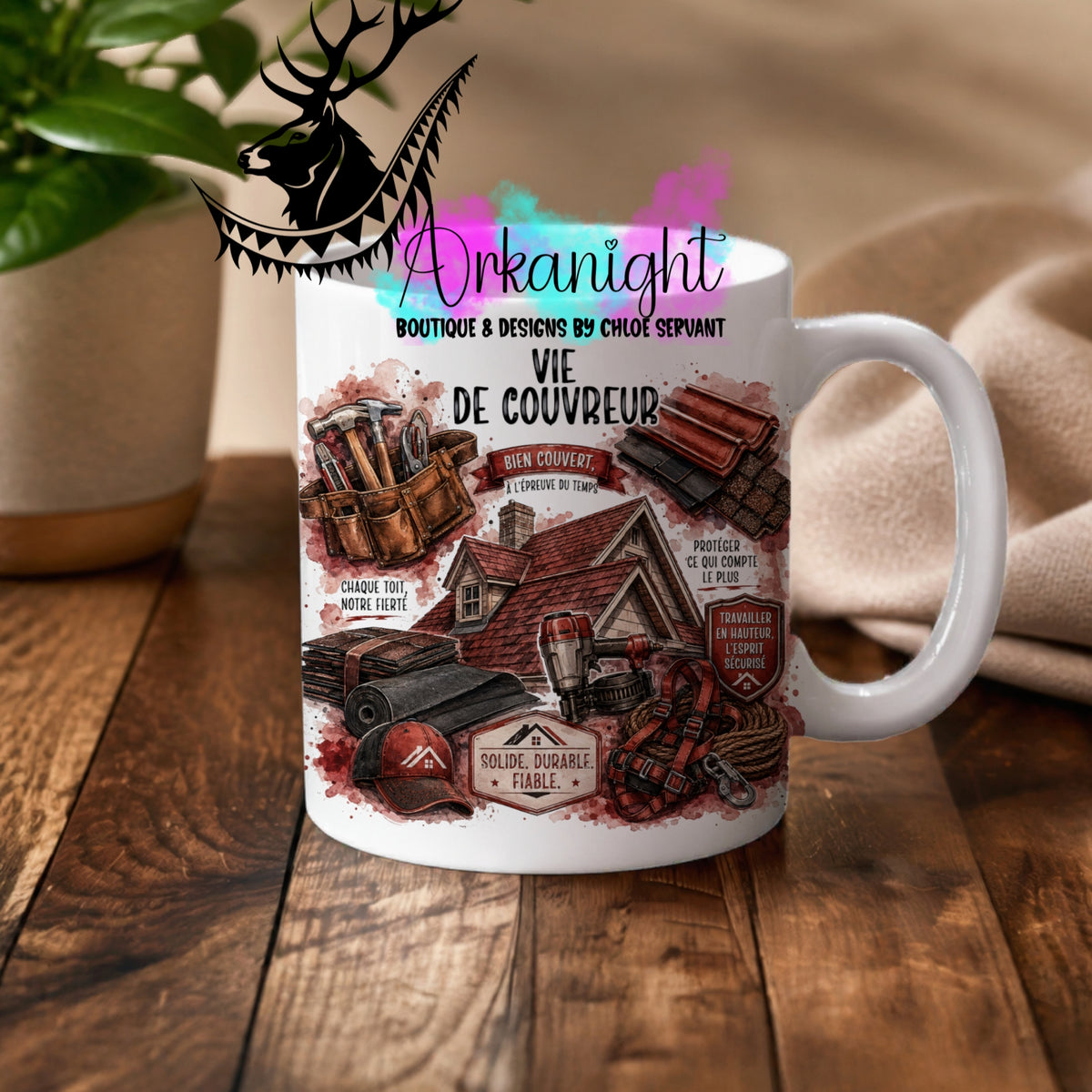 Tasse en céramique sur commande - Collection Occupation & Passion ♡ Couvreur