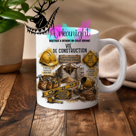Numérique - Tasse en céramique - Collection Occupations & passions ♡ Vie de construction