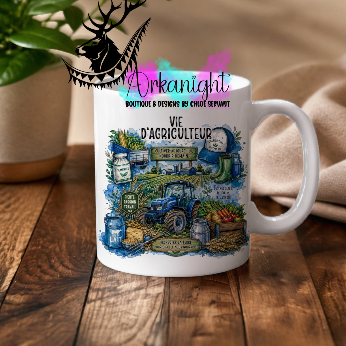 Tasse en céramique sur commande - Collection Occupation & Passion ♡ Agriculteur