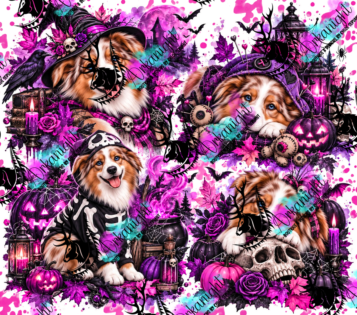 Numérique ♡Collection Halloween 2026 ♡ Chiens ♡ Berger Australien  Rouge Merle
