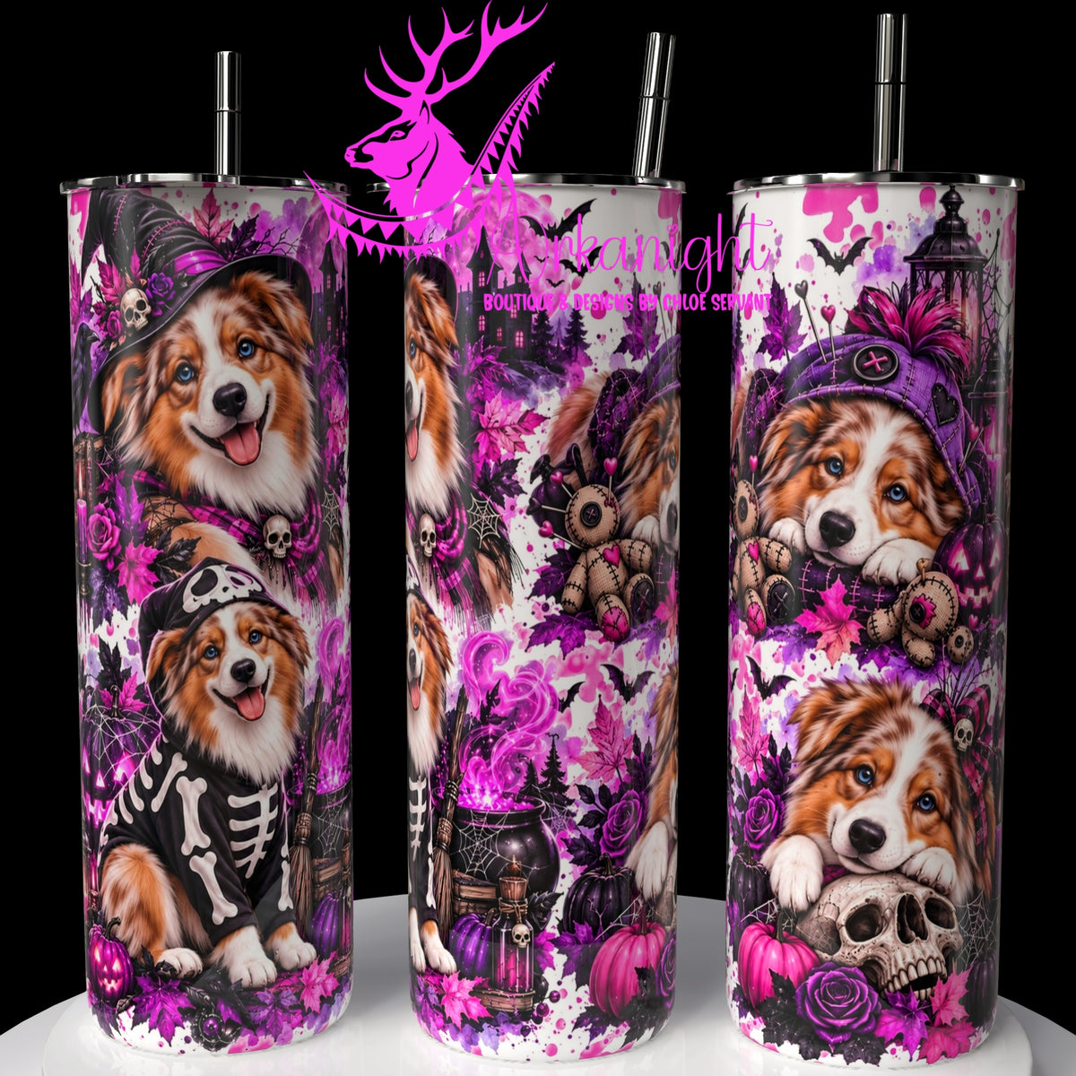 Gourde sur commande ♡ Collection   Halloween 2026 ♡ Chiens ♡ Berger Australien Rouge Merle
