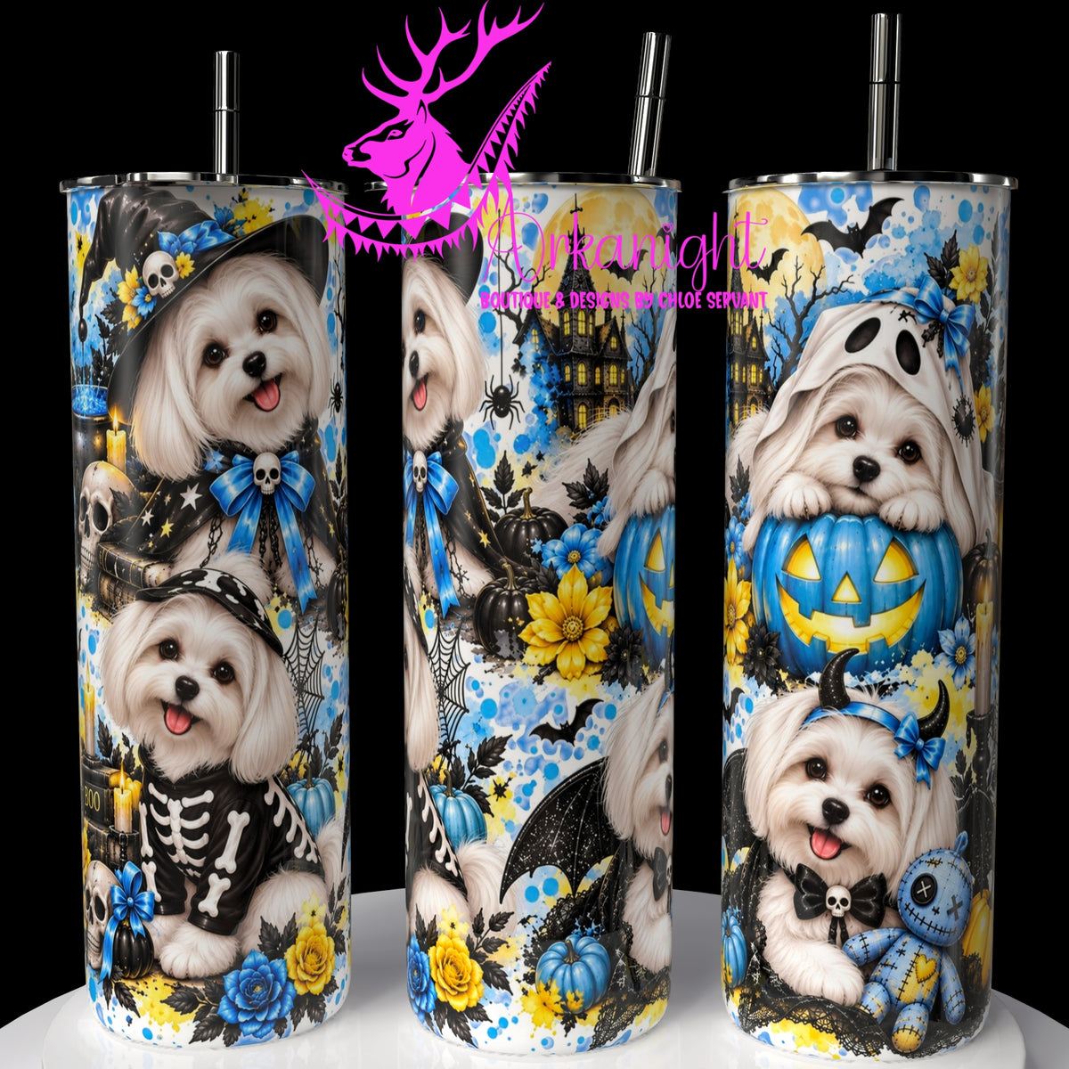 Gourde sur commande ♡ Collection   Halloween 2026 ♡ Chiens ♡ Bichon Maltais