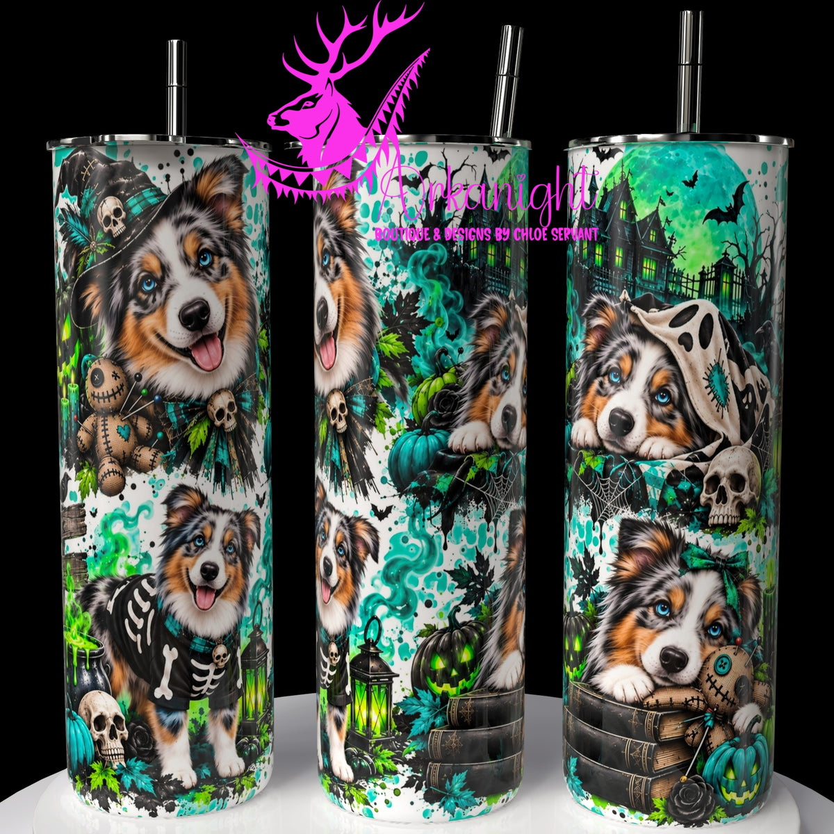 Gourde sur commande ♡ Collection   Halloween 2026 ♡ Chiens ♡ Berger Australien Bleu Merle