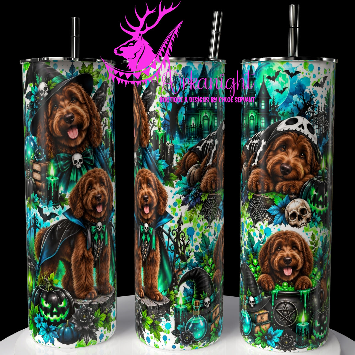Gourde sur commande ♡ Collection   Halloween 2026 ♡ Chiens ♡ Golden Doodle