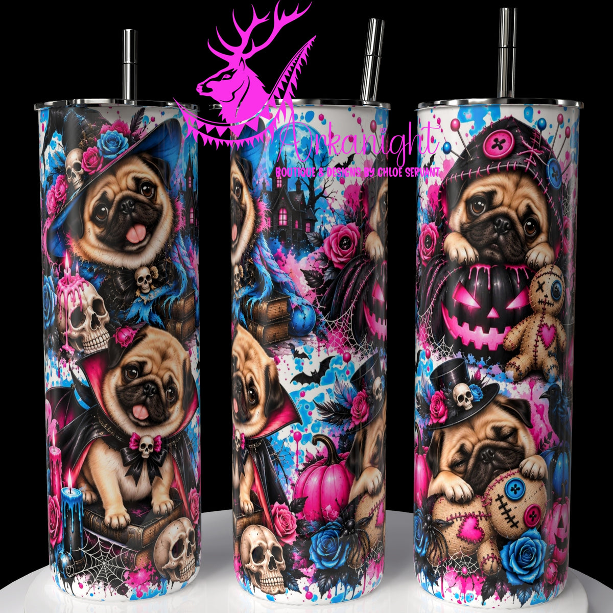 Gourde sur commande ♡ Collection   Halloween 2026 ♡ Chiens ♡ Pug