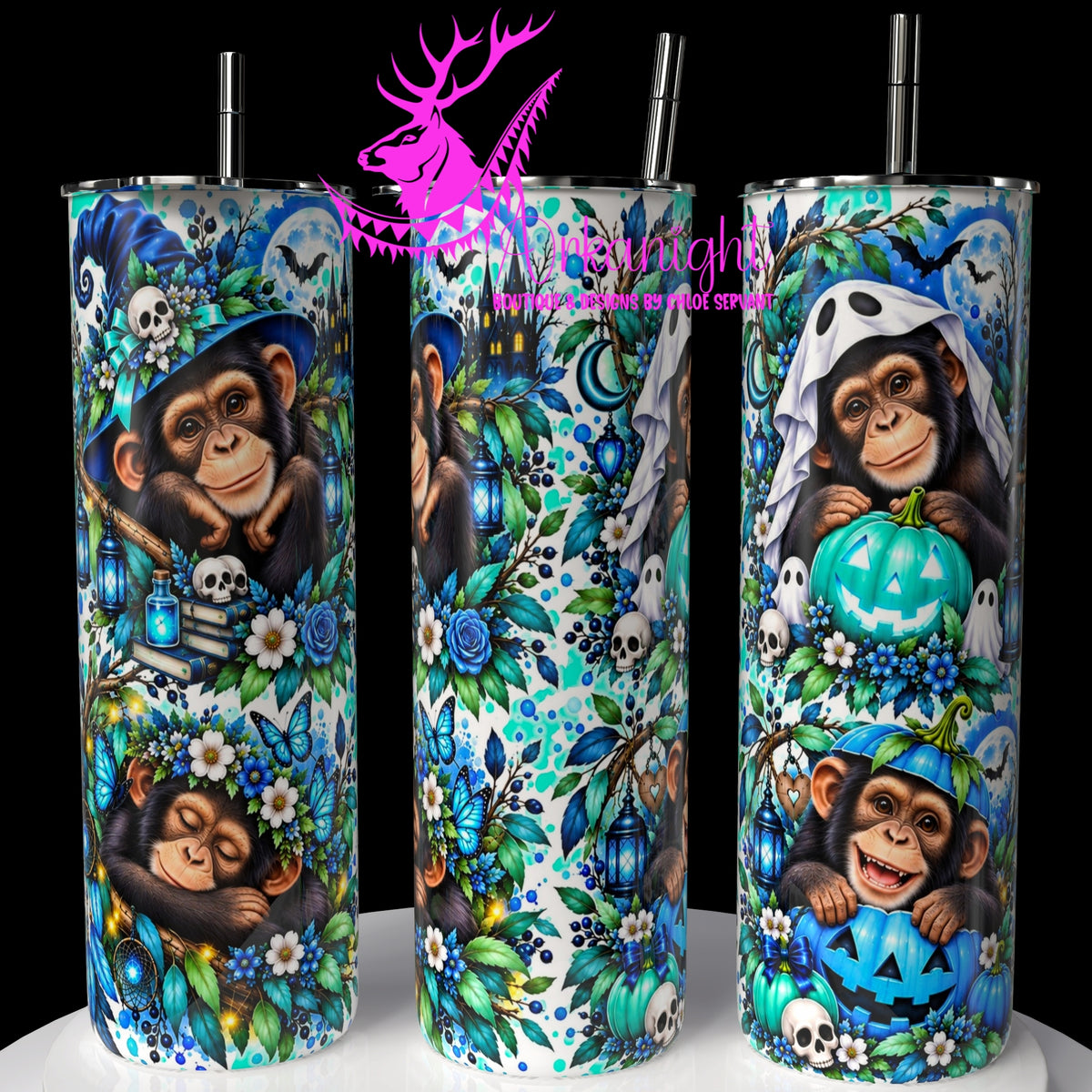 Gourde sur commande ♡ Collection   Halloween 2026 ♡ Animaux ♡ Chimpanzé