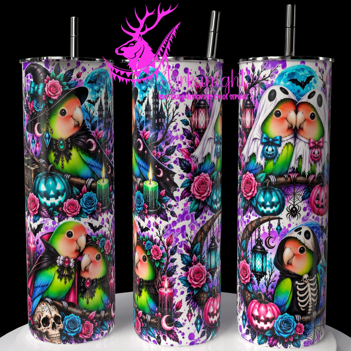 Gourde sur commande ♡ Collection   Halloween 2026 ♡ Animaux ♡ Inséparables