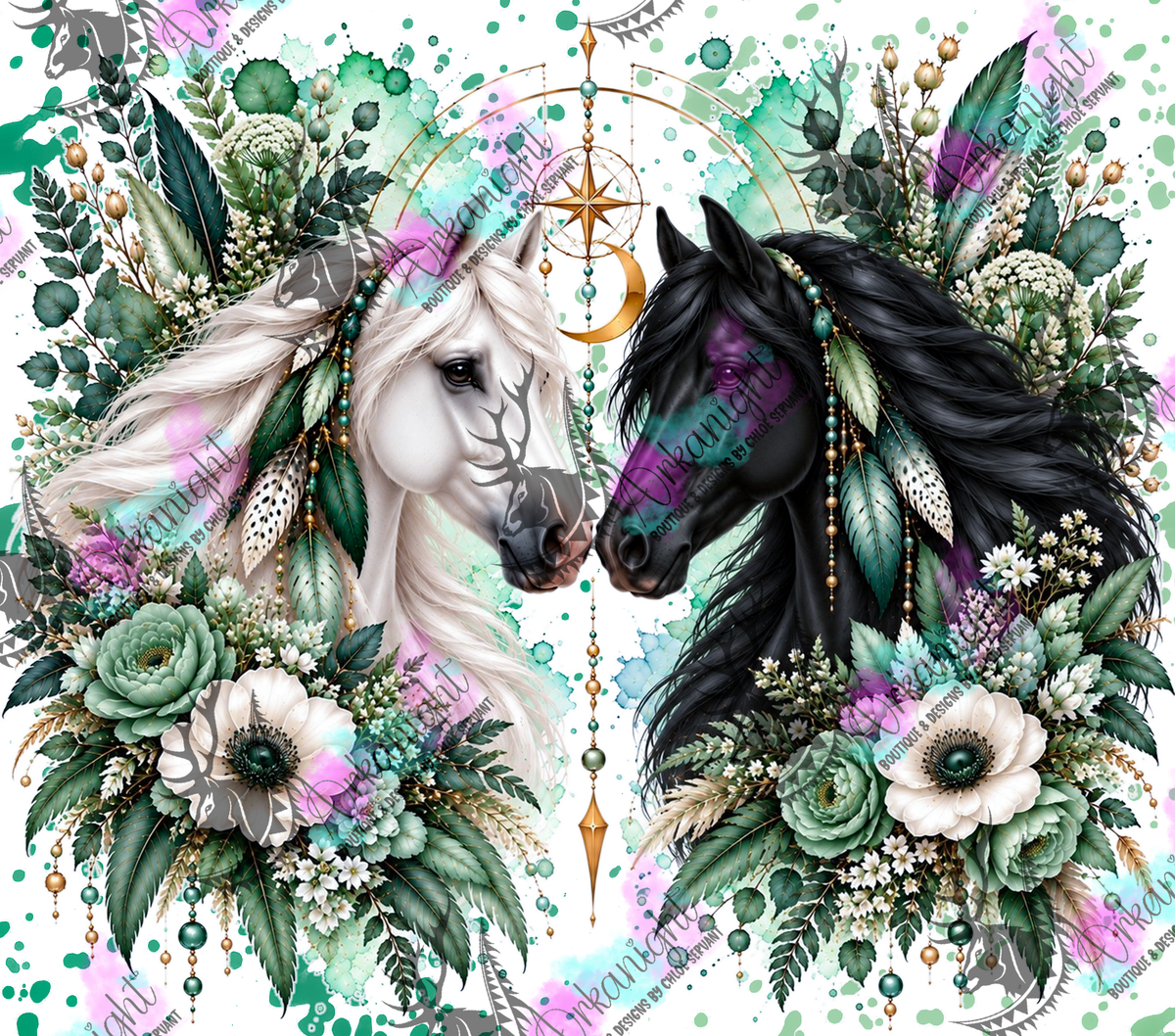 Numérique ♡Collection Animaux - Cycle Lunaire ♡ Chevaux ♡ Noir & Blanc
