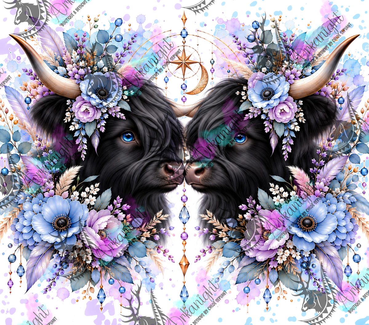 Numérique ♡Collection Animaux - Cycle Lunaire ♡ Vache Highland ♡ Bébé Noire