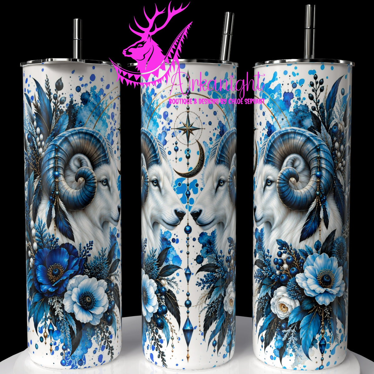 Gourde sur commande ♡ Collection   Animaux - Cycle Lunaire ♡ Bouc
