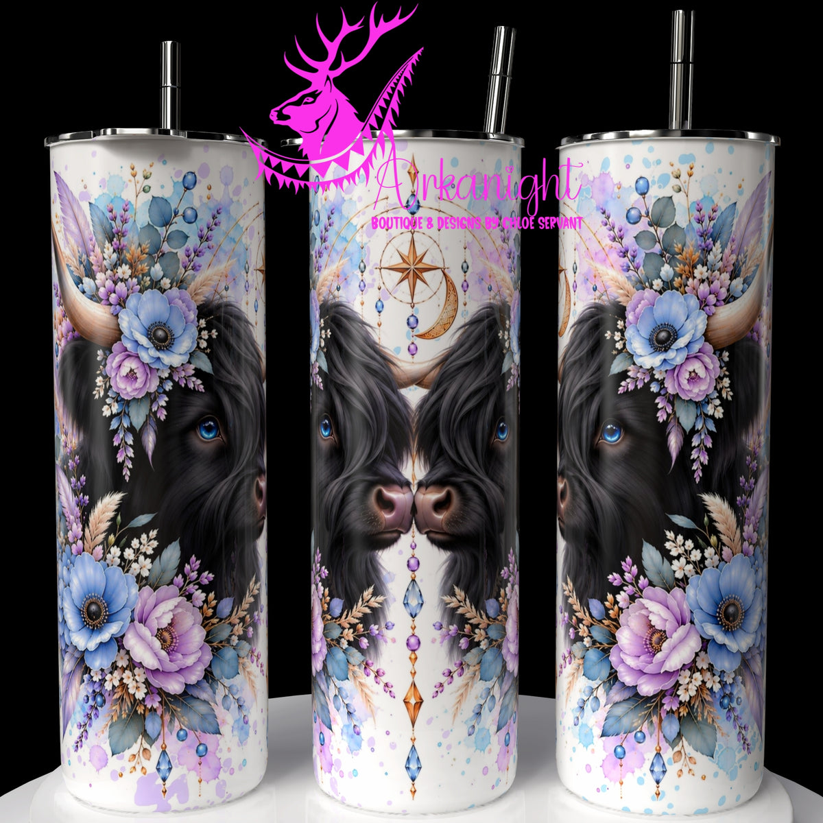 Numérique ♡Collection Animaux - Cycle Lunaire ♡ Vache Highland ♡ Bébé Noire