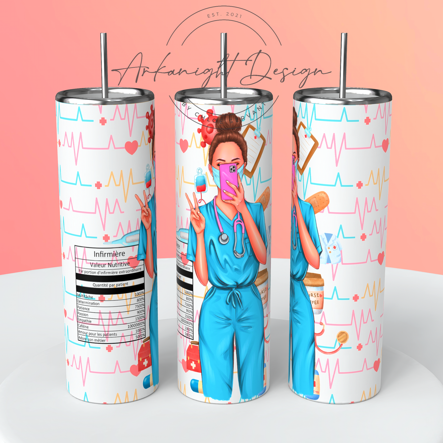 Infirmière - brune( Version peau blanche)